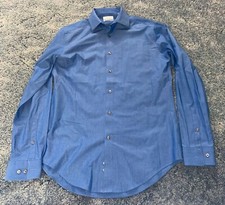 Calvin Klein Mens Slim Fit 4-Way Stretch Dress Shirt. Sz Medium 15-15.5.5  Blue