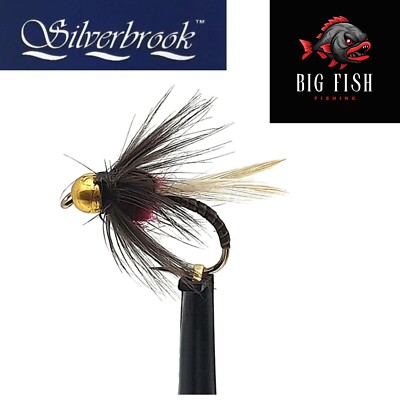 12 x Silverbrook Gold Head Duckfly Nymph Forellenfliege - Fliegenfischen - Größe 10/12