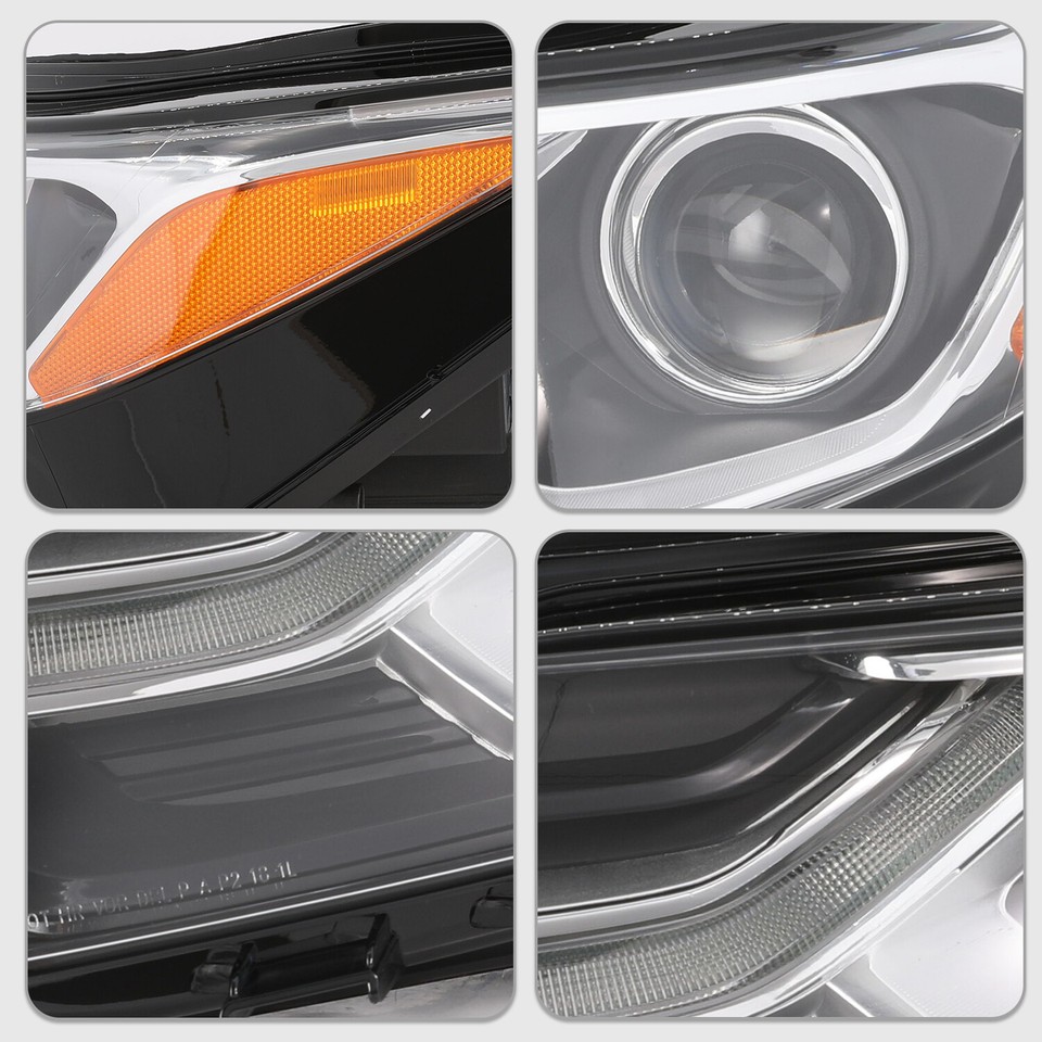 Driver Side Black Projector Headlight with LED DRL for Chevrolet Equinox LT 2018–2020 | OEM Factory Style | Left Side Replacement Driver Side Black Projector Headlight with LED DRL for Chevrolet Equinox LT 2018–2020 | OEM Factory Style | Left Side Replacement