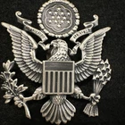 Vintage WW2 Era US Army Officer Eagle Cap Hat Badge Military Screw Back Meyer NY