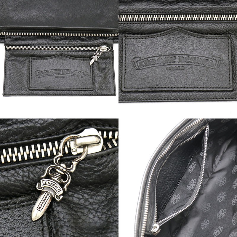 Chrome Hearts FLAT MED PLAIN Clutch Bag Plain Scroll Leather Blade thumbnail 4