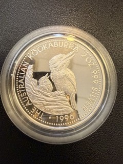 Australia. 1996 2 oz Silver Kookaburra.. Cased Proof VIN1