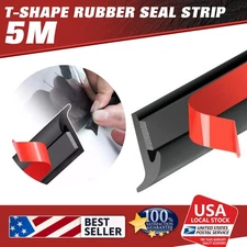 5M T-Shape Rubber Car Door Sealing Strip Hood Trunk Edge Weatherstrip Universal