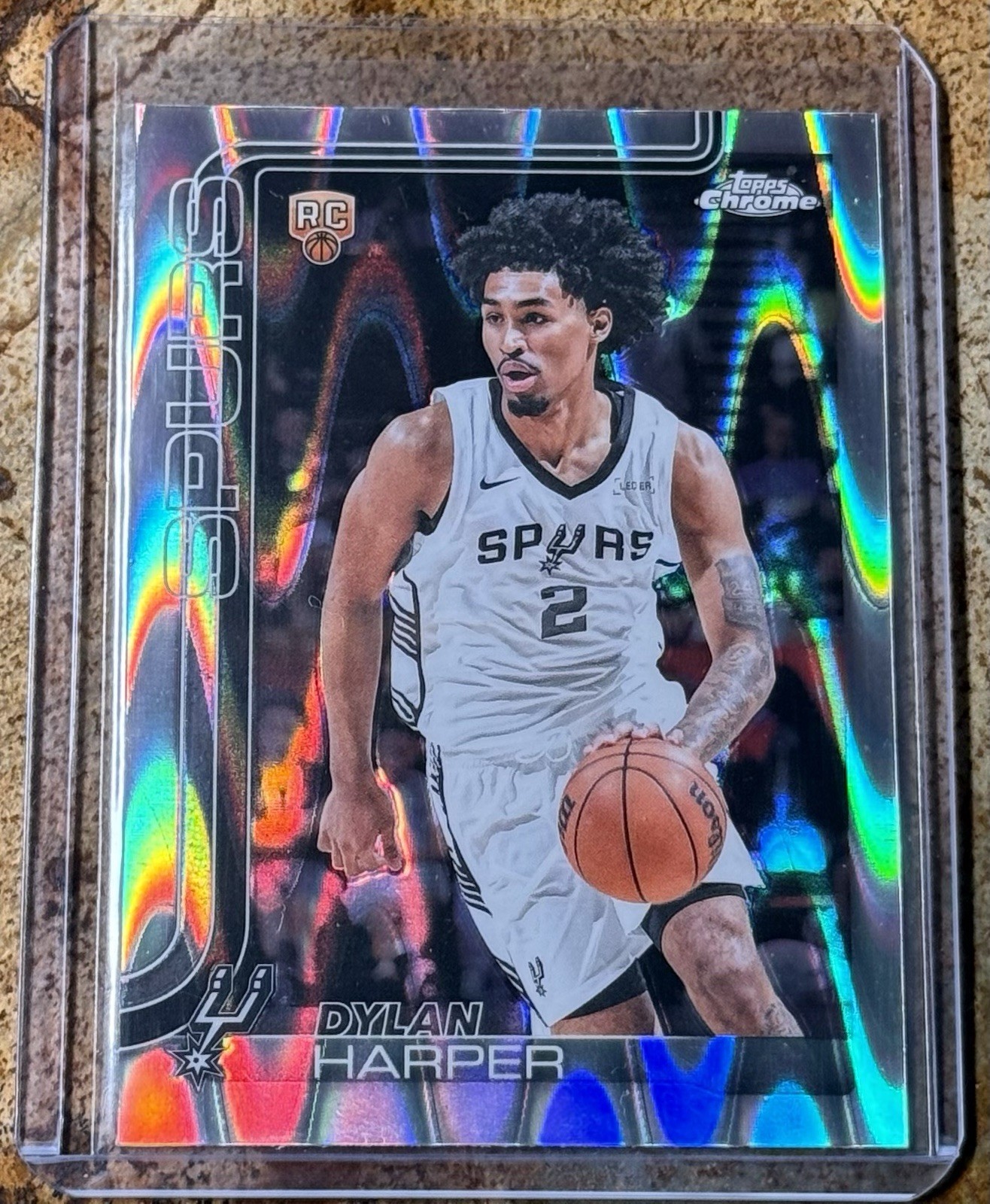 2025-26 Topps Chrome Dylan Harper Raywave Refractor RC Rookie #252 Spurs