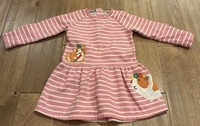 Baby Boden Striped Pink White Sweatshirt Dress Guinea Pig 18-24month