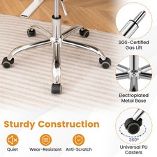 Chair Armless Rolling Acrylic Office Chair with Swivel Seat Clear Desk
