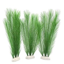 3 PCS Aquarium Artificial Green Silk Plastic Water Plants Fish Tank Decor