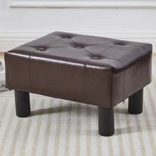 Small Foot Stool Ottoman, Faux Leather Footstool Ottoman Foot Rest for Couch,...