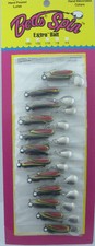 Betts 021GR-38N Beetle Spin Grub 1" 1/32 oz  Bk/Yel Stripe/Red Belly Card of 12