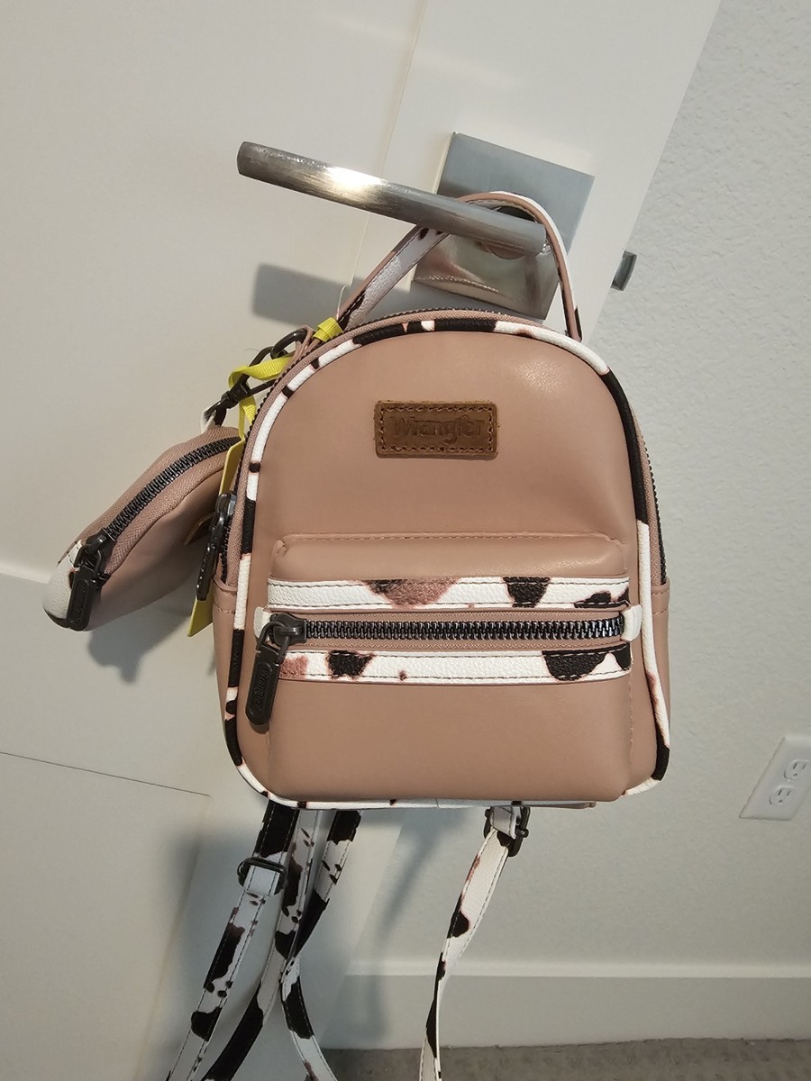 Wrangler Cow Print Mini Backpack With Coin Pouch - Pink | eBay display picture 1