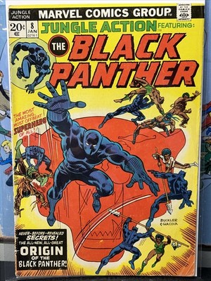 Jungle Action #8 1st App Malice/Origin Black Panther (Marvel Comics Jan. 1974) 