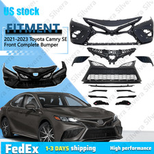 Front Complete Bumper Upper Lower Grille Trim Kit For 2021-2023 Toyota Camry Se