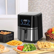 Image of HOMCOM 4.5L Digital Air Fryer Oven 8-in-1 Oil Free Health Cooker 1500W Black UK
