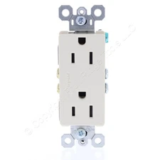 P&S Light Almond Tamper Resistant Decorator Receptacle Outlet 5-15R 15A 885TR-LA