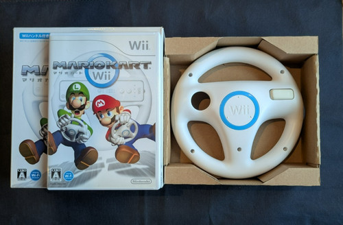 Mario Kart Wii Game and Steering Wheel CIB. Japan. Tested & Working