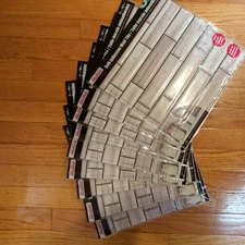 9 PCS 3D Peel Stick Antique White Gray Wood Grain Wall Tile Lightweight 12 in