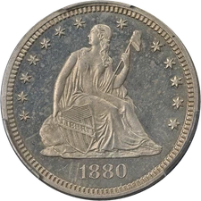 1880 Seated Liberty Quarter Proof PCGS PR64 CAM Nice Eye Appeal Strong Strike