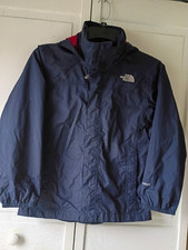 The North Face HyVent Boys Hooded Full Zip Rain Jacket Blue/Red S/P 7/8