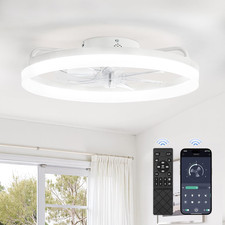 20" Low Profile Ceiling Fan with Lights, Remote APP Control, Quiet DC Motor