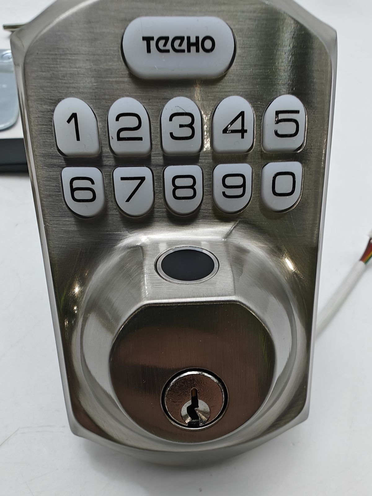 Дверной замок TEEHO TE002L с отпечатками пальцев, с засовом, без ключа, Автоматический замок - Матовый никель