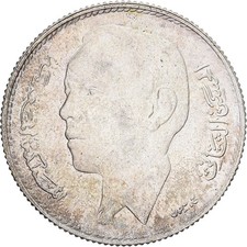 [#1202260] Morocco, al-Hassan II, 5 Dirhams, 1965/AH1384, Paris, Silver, AU, KM: