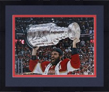Framed Aaron Ekblad Panthers Signed 24' Stanley Cup Champs 16x20 Cup Photo w/Ins