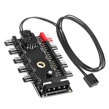 PC Chassis Fan Hub CPU Cooling HUB 10 Port 12V 4 Pin Fan PWM Hub Molex