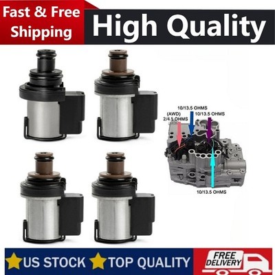 4PCS Torque Converter AWD Control & Lock-Up Solenoid For Subaru CVT TR580 TR690