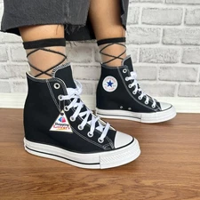⭐Converse Chuck Taylor Wedge Platform Sz 7 Womens Shoes Sneakers Black A11909C⭐