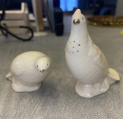Lenox quail partridge pheasant game bird salt & pepper shakers Made in USA