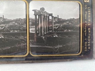 1800er Glas Stereoview Das Forum Rom Italien Waage Spithover Grill