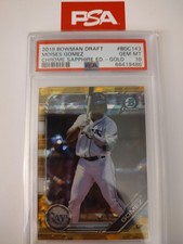 2019 Bowman Draft Chrome Sapphire -BD-143- Gold-;Moises Gomez #D 8/19 - PSA 10