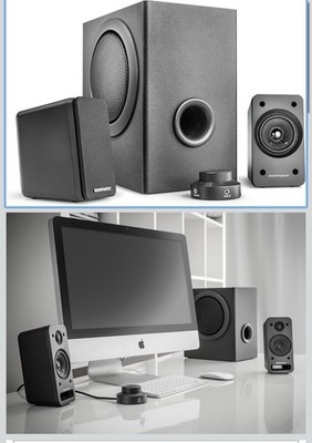Wavemaster Lautsprecher Set mit Subwoofer   guter Klang für PC