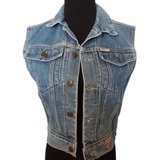 Vintage 80s Guess Gilet Denim Vest Mini Pocket Western Waistcoat Retro Blue Jean