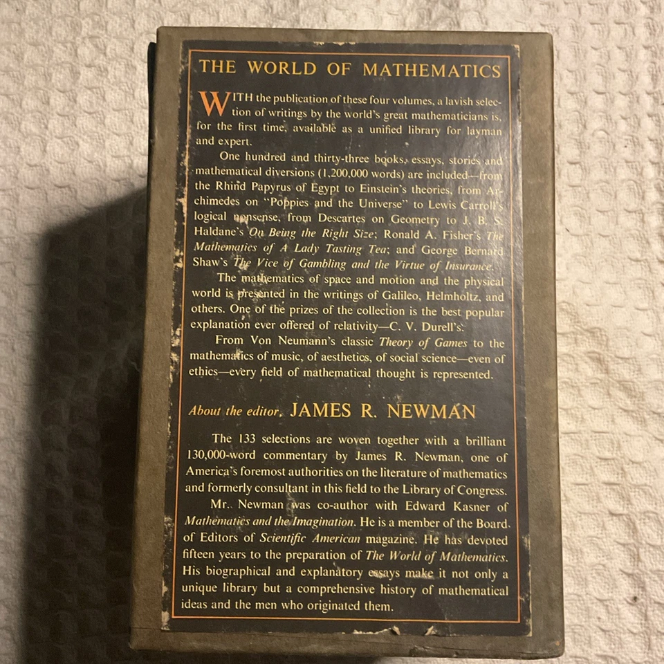 The World of Mathematics by James R. Newman 1956 Vintage Hardcover Slipcase Set - Image 4 of 4
