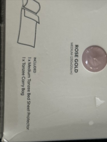 Protector de sábana y bolsa de transporte Tanzee oro rosa autobronceado mediano nuevo sellado - Imagen 4 de 6