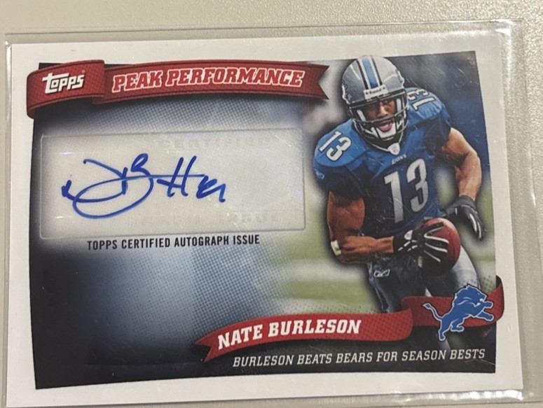 Nate Burleson #PPA-NB 2010 Topps Football Peak Performance Autographs