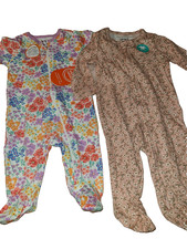  2 Carters girls0-3 and 3-6 months sleep and plays footed pjs