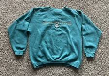 Vintage Miami Dolphins Sweatshirt Green Mens Large Spell Out Starter