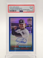 2024 Topps Archives Fan Favorites RC AUTO Jasson Dominguez #FF-JD Blue /25 PSA 9