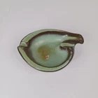 Vintage Frankoma Art Deco Pottery Cigar Ashtray Prairie Green