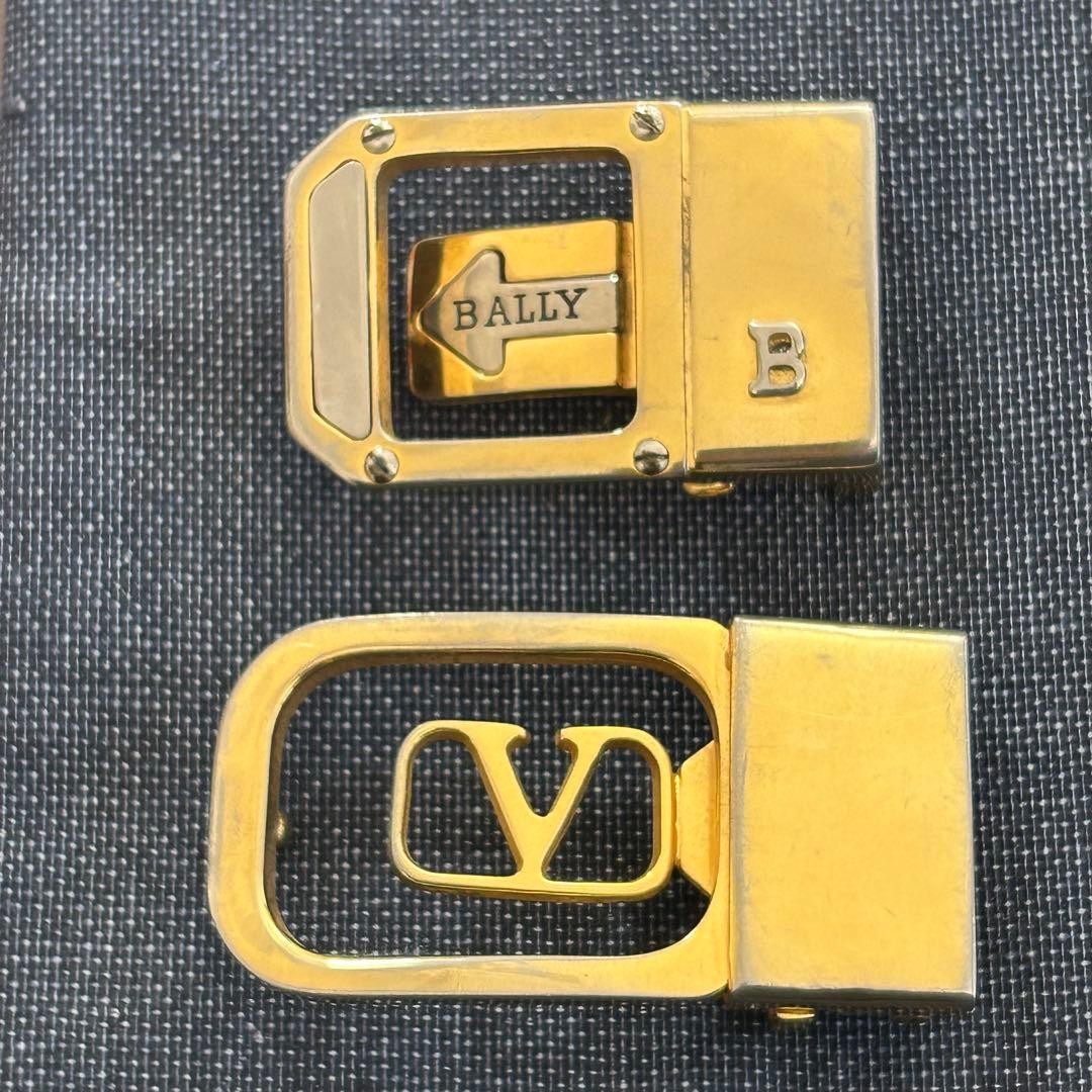 BALLY VALENTINO Gold Belt Buckles Set of 2, 3cm Width, Used