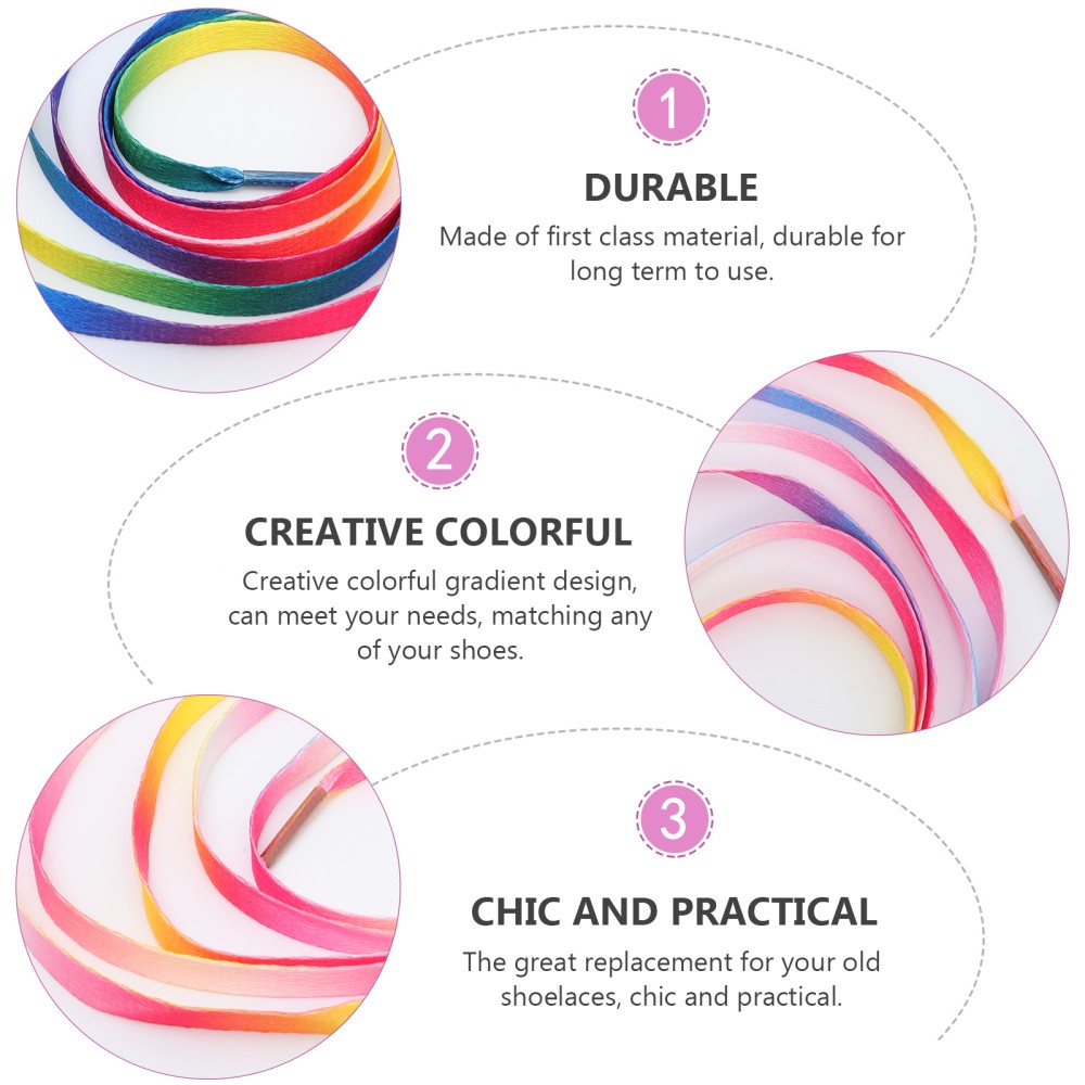 APL 20 Pezzi Lacci Elasticizzati per Scarpe da Ginnastica Lacci per Scarpe Colorati Sfumati