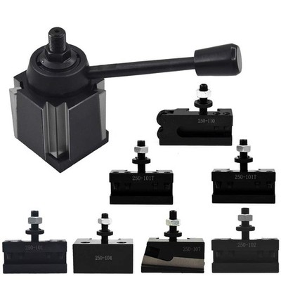 AXA Size 250-111 Wedge Tool Holder Set For Lathe 6-12''+2 Extra XL Tool Holders