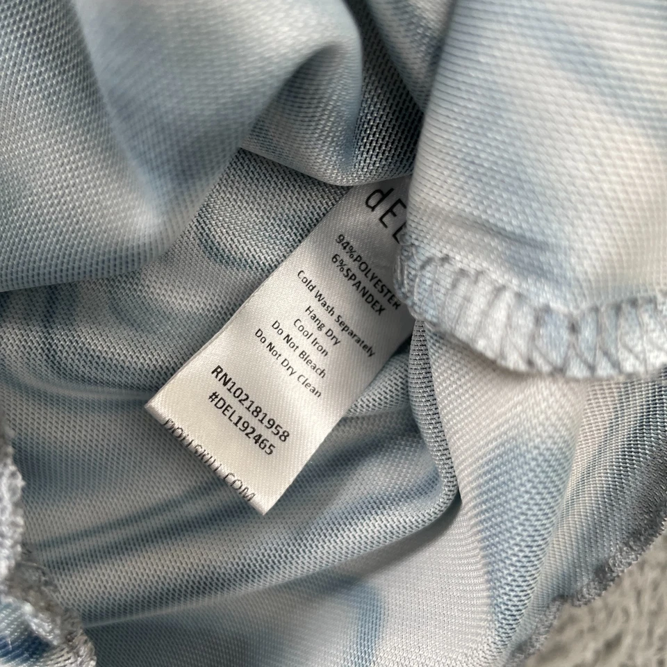 VTG Delias Blouse Womens Medium Blue Top Wavy Cropped Mesh Stretch y2k 90s 2000s - Image 4 of 4