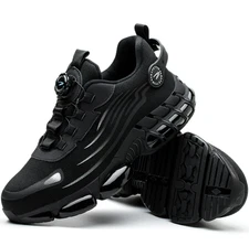 Men Safety Toe Work Shoes Rotating Buckle Breathable Non-Slip Steel Toe Sneakers