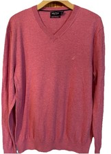 Nautica Luxury Performance Sweater Sz L Pullover V Neck Moda Blend Golf Preppy