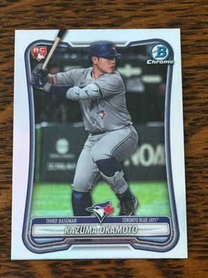 2026 BOWMAN CHROME KAZUMA OKAMOTO RC RED LABEL REFRACTOR TORONTO BLUE JAYS