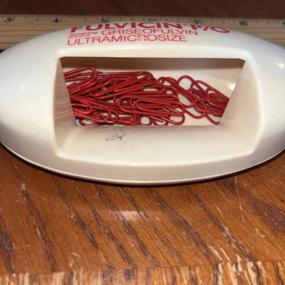 Fulvicin Pharmaceutical Collectible Paper Clip Holder Drug Rep Promo