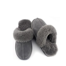 Damen-Pantoletten aus Lamm- und Schafsfell mi...